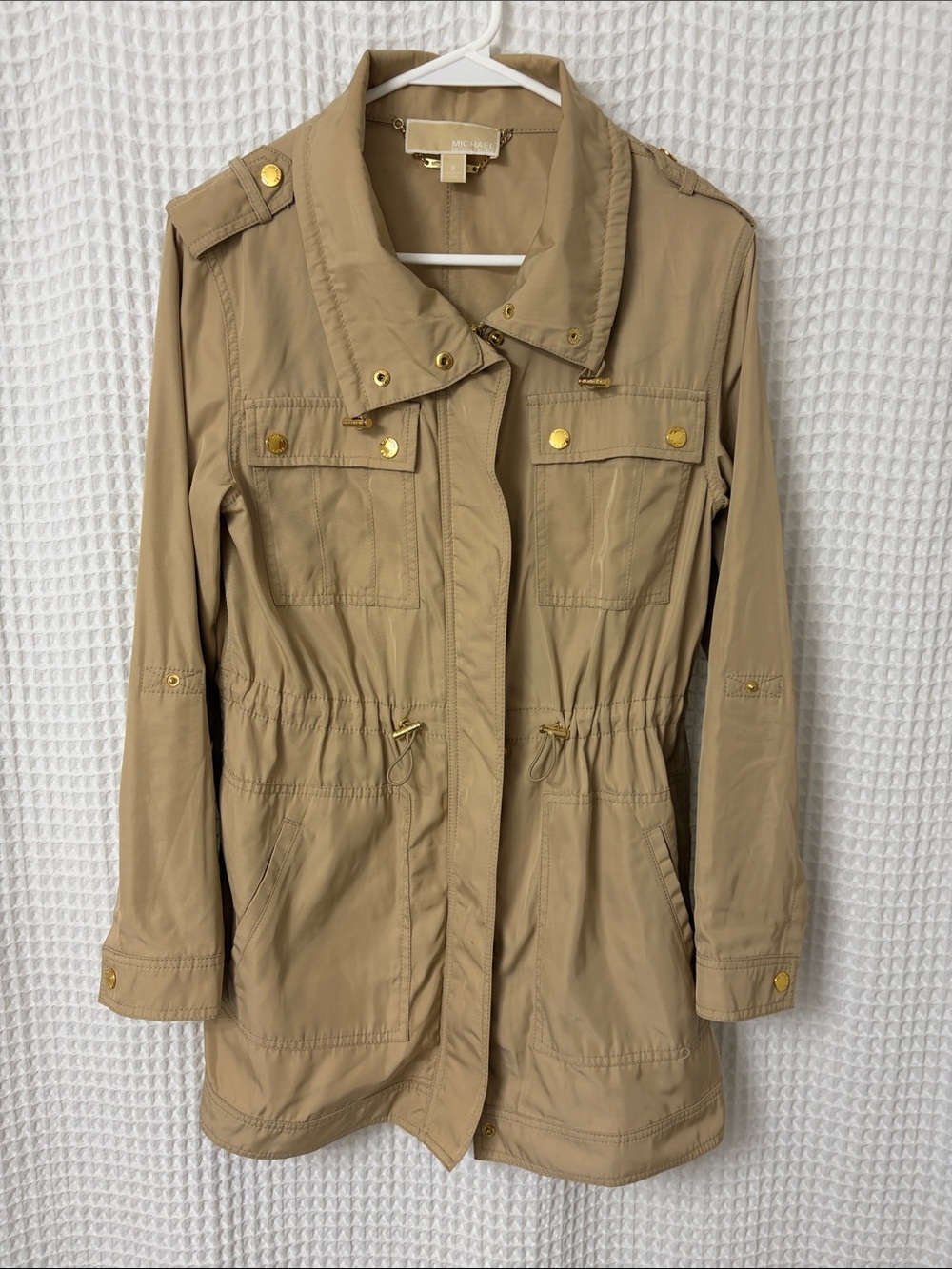 Michael Kors Tan with Gold Hardware Trench Coat Jacket Small